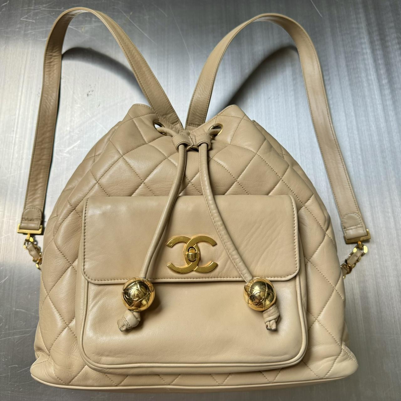 Chanel backpack lambskin best sale