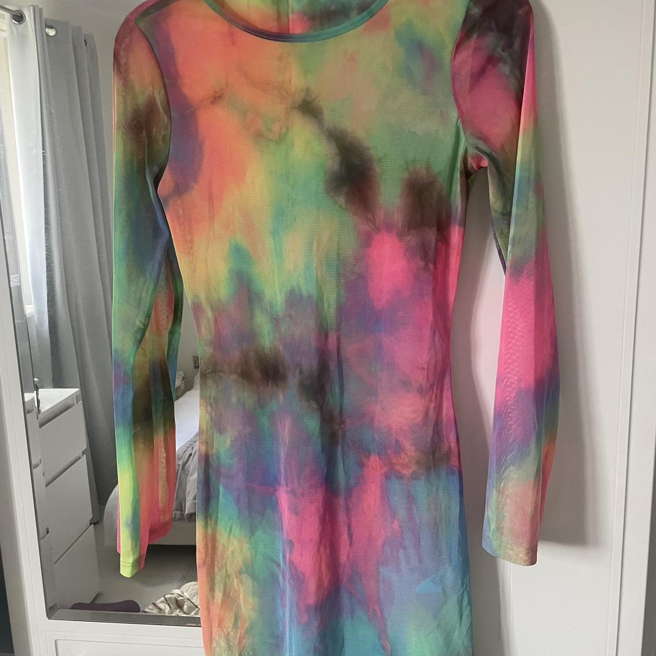 Tie dye mesh mini dress Looks lovely on New with... - Depop