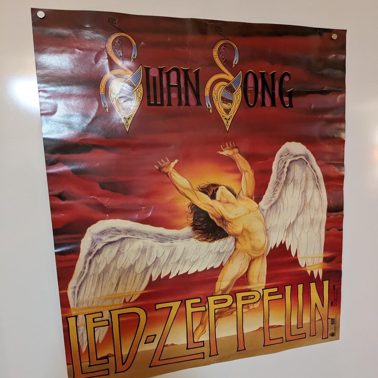 Original 1986 Vintage Led Zeppelin Swan Song 16x20 | Depop