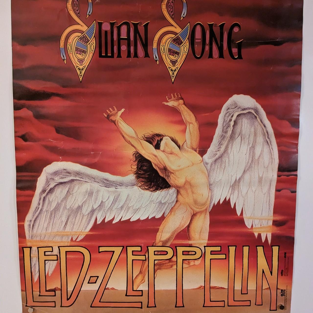Original 1986 Vintage Led Zeppelin Swan Song 16x20 | Depop
