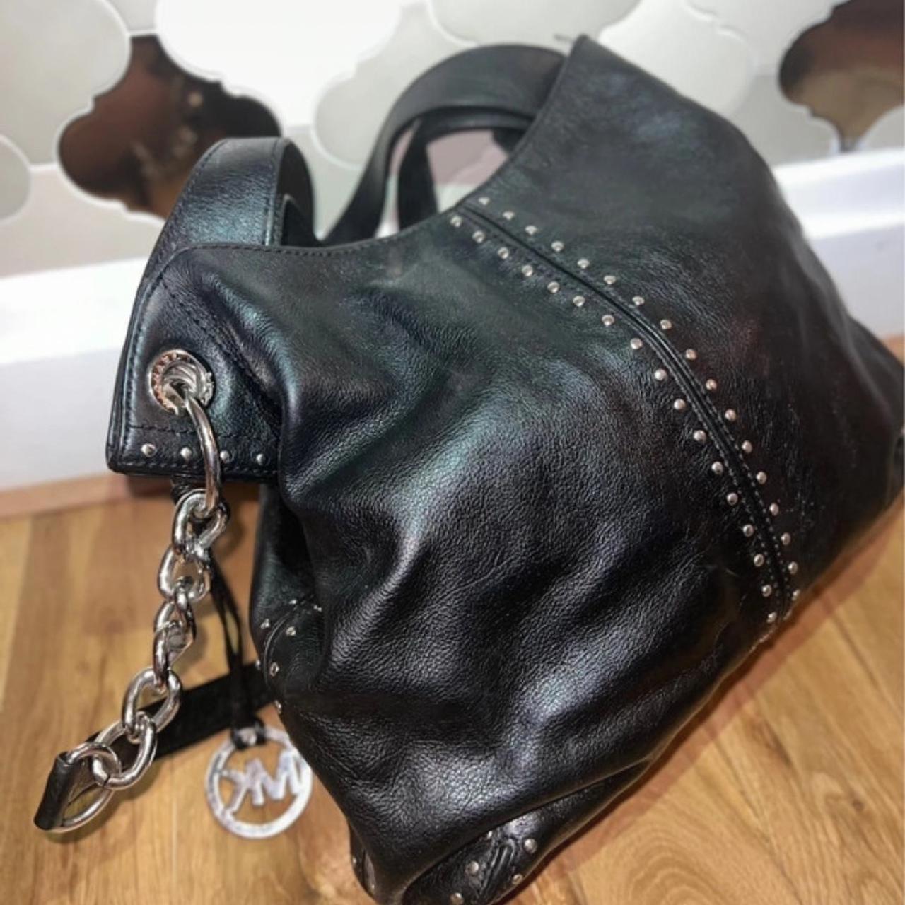 genuine leather Michael Kors black hobo bag