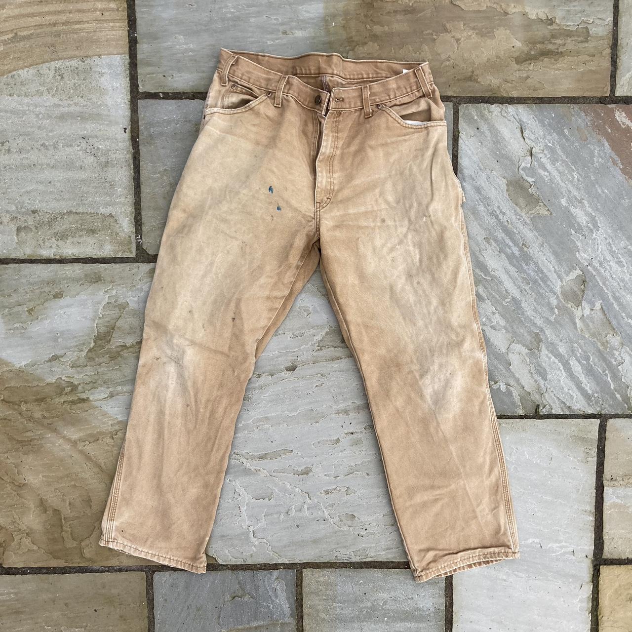 Dickies Carpenter Trousers Like Carhartt Beige w/... - Depop