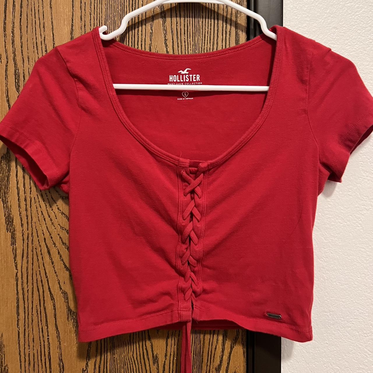 Hollister red crop top hotsell