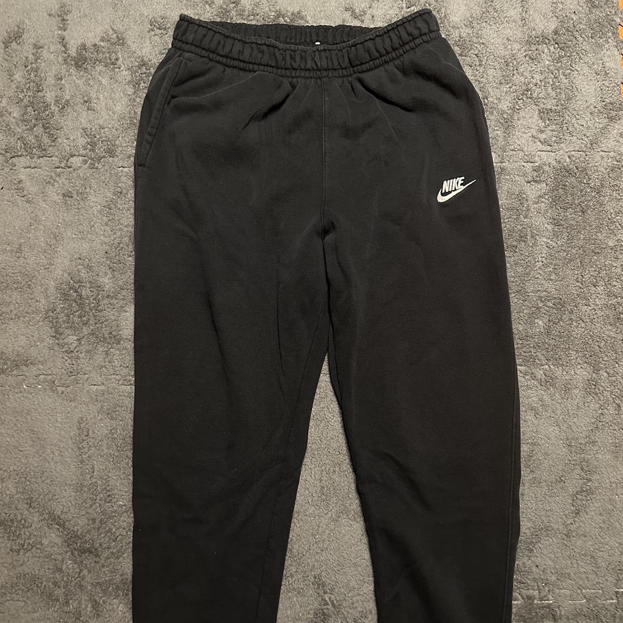 Nike Black Sweatpants Medium Uncuffed & Distressed - Depop