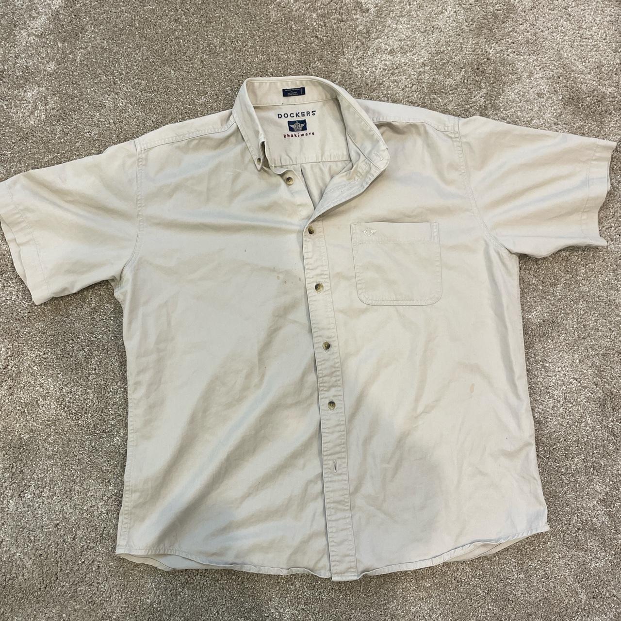 Vintage Thrifted button up shirt Quality DOCKERS... - Depop