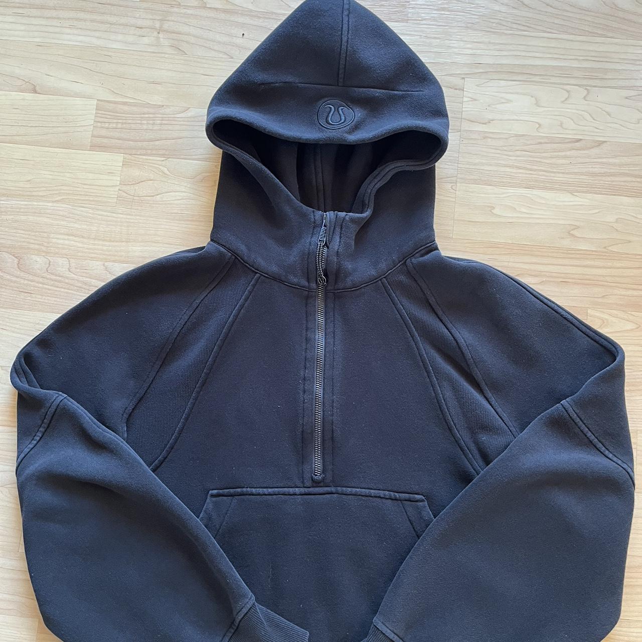 lululemon black scuba hoodie zip up sweatshirt. - Depop