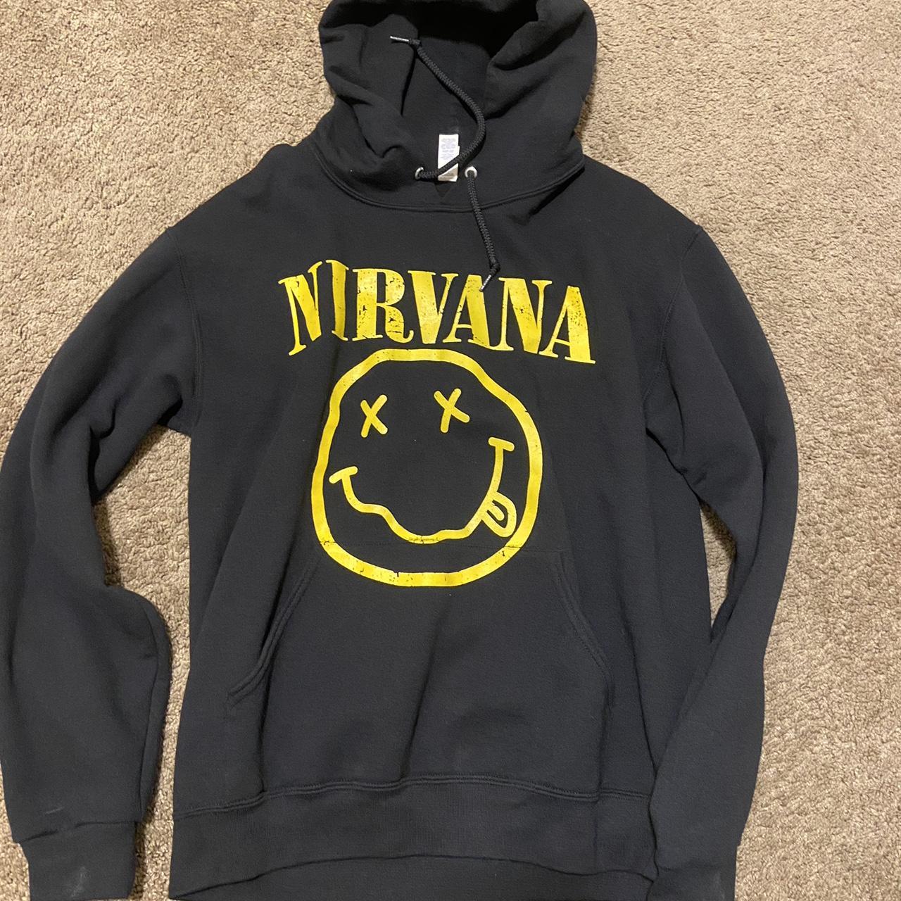 Black and yellow nirvana hoodie sale