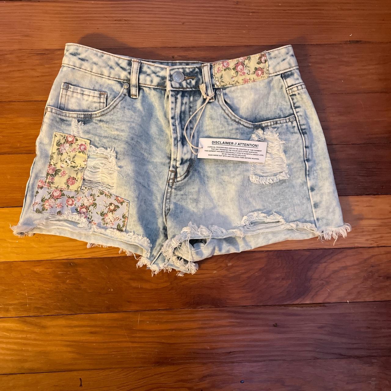 Blue jean shorts NEVER WOREN‼️ ️vintage🥳😇 - Depop