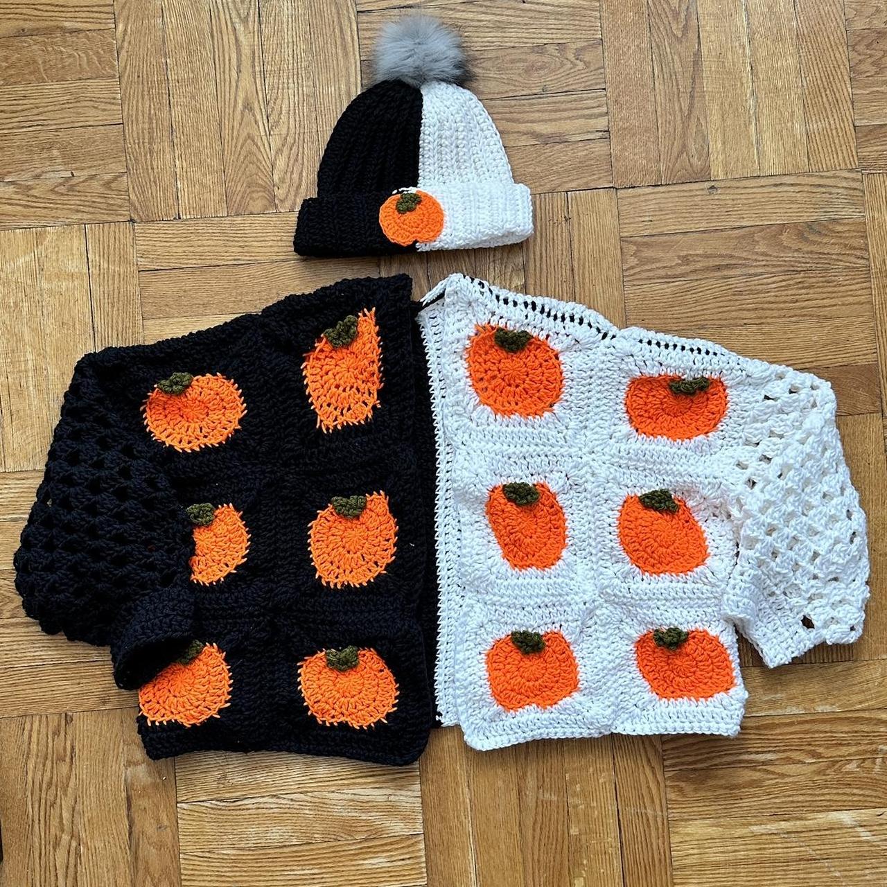 Fall matching color block pumpkin crocheted... - Depop