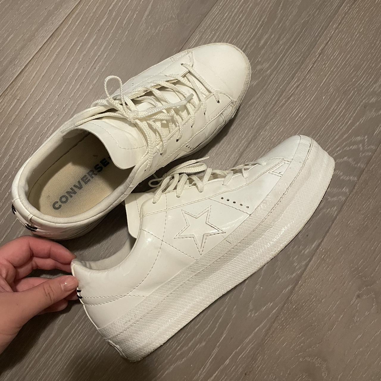 Converse fashion one star platform white trainers