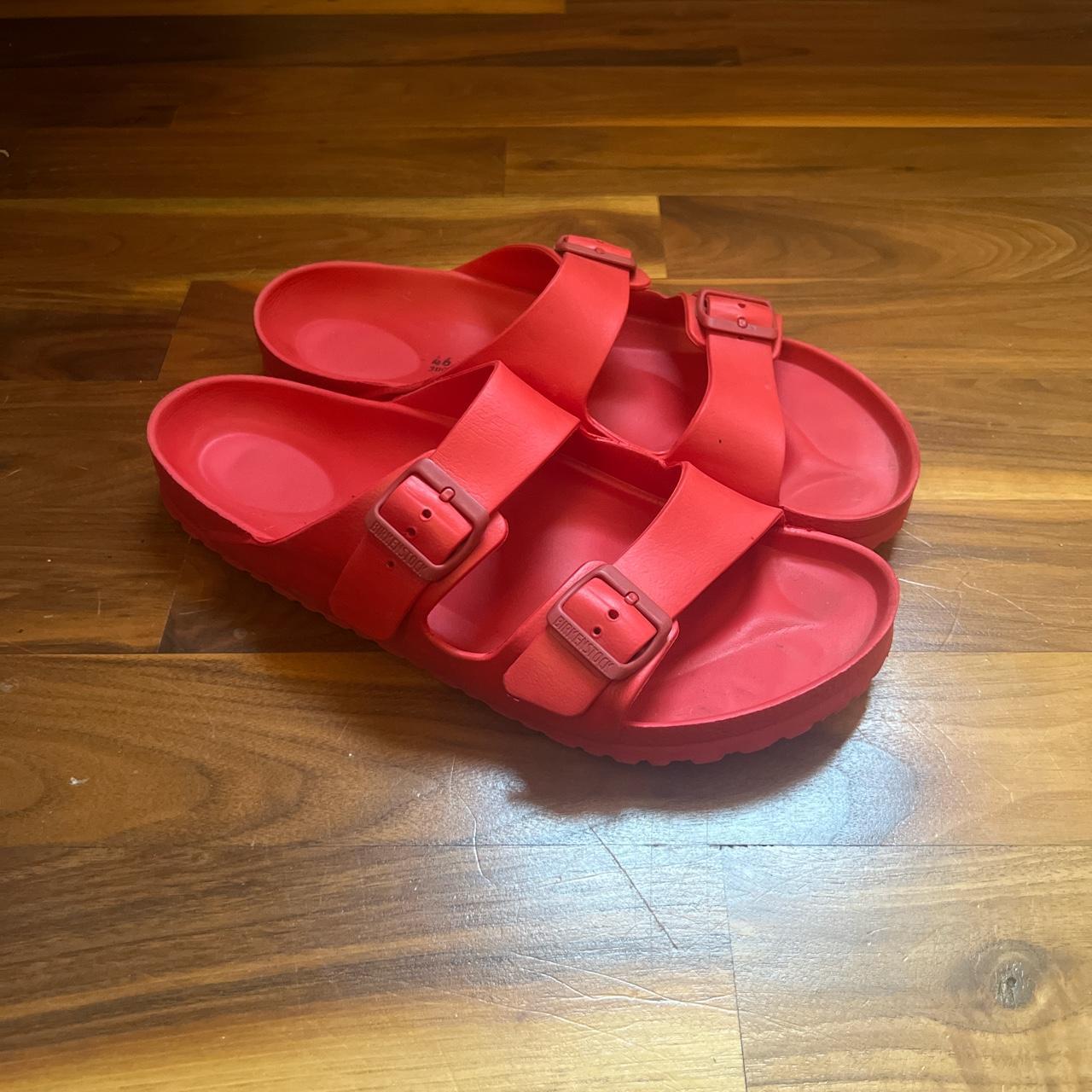 Red best sale birkenstock mens