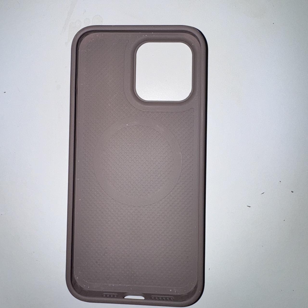 Brown phone case for iPhone 15 Pro Max, “MVMT