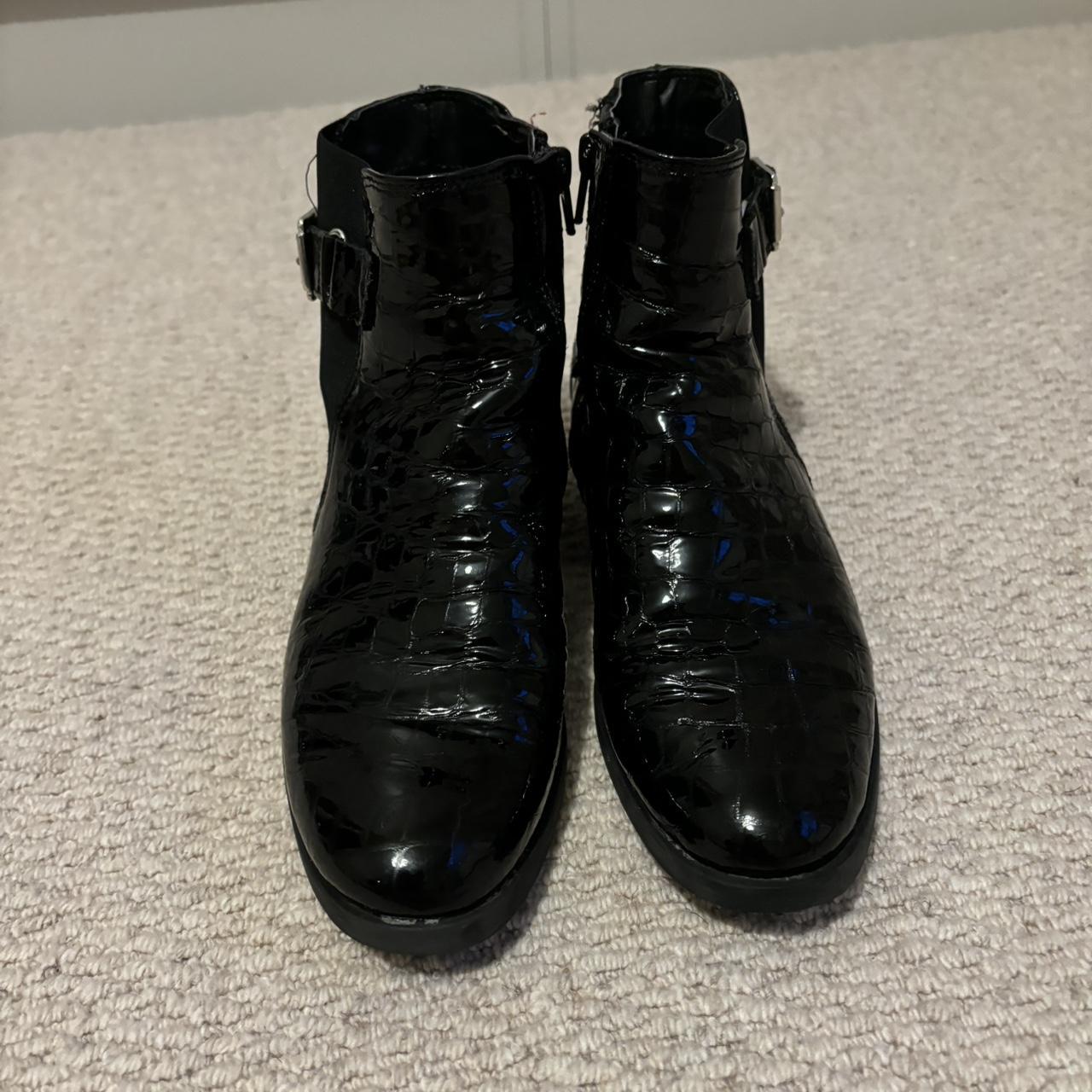 Patent Black Snake Skin Carvela Ankle Boots Depop