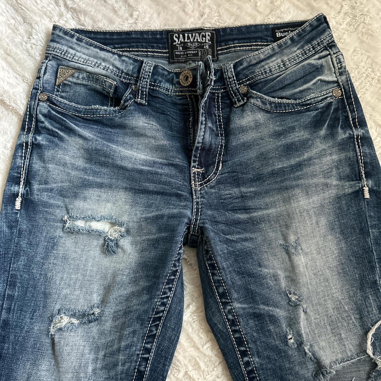 Buckle Men's Ripped Jeans Blue/Navy 30