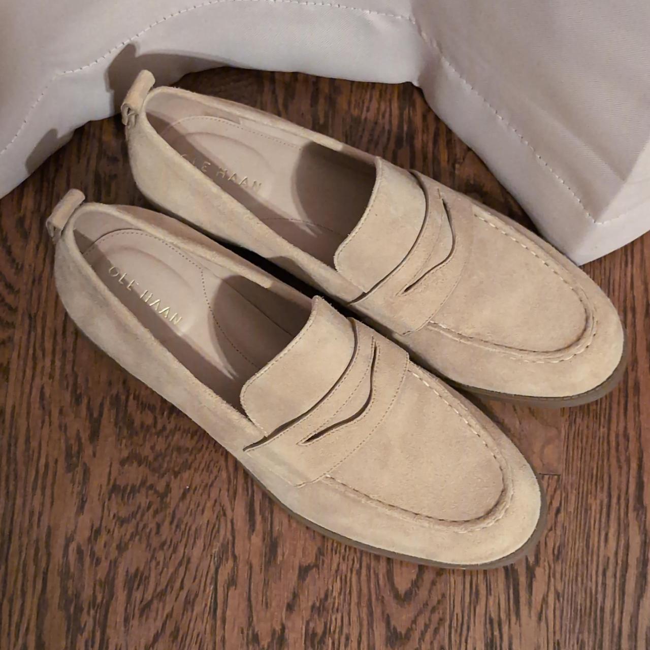 cole haan brown suede loafers