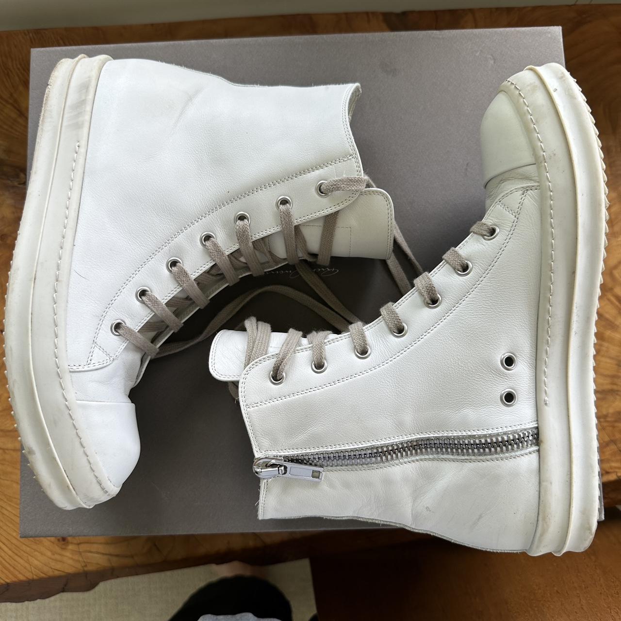 Rick Owens Ramones in Chalk White size 40. Some heel... - Depop