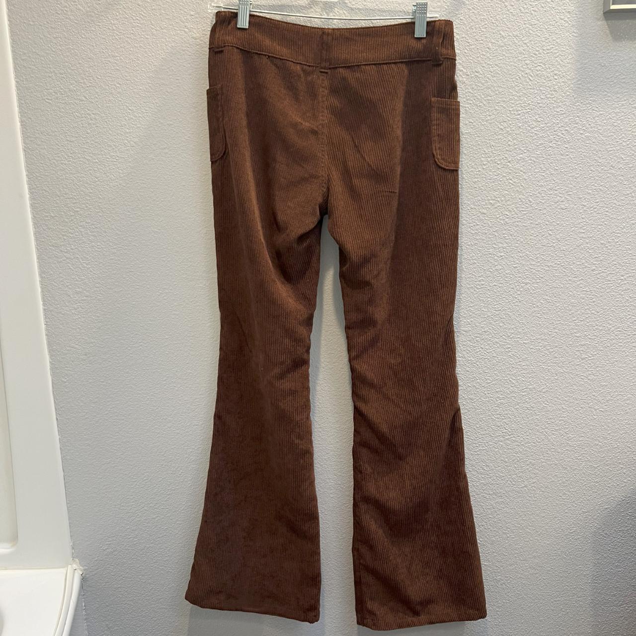 brown corduroy over kleshas bell bottom pants size:... - Depop