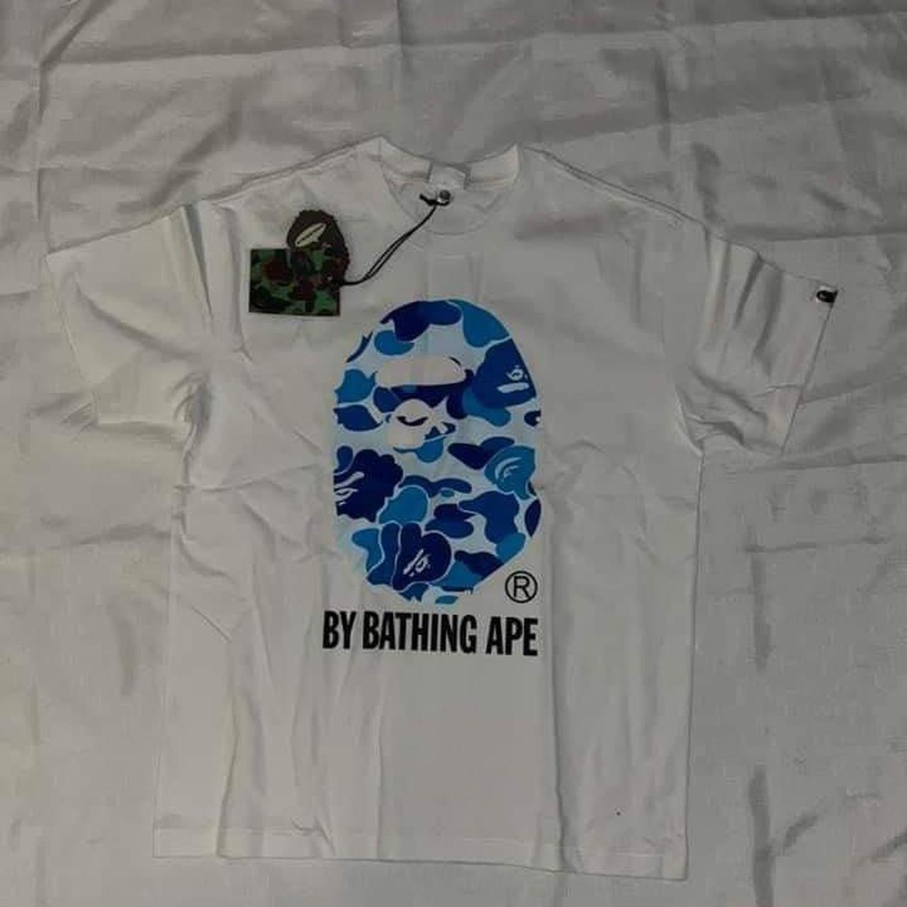 White/Blue ABC Bape Camo T-Shirt Original, from... - Depop