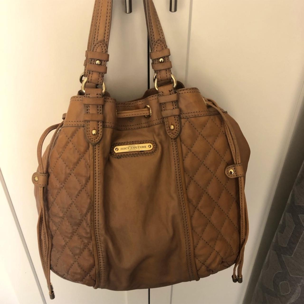 Juicy Coutire Tan selling Leather Quilted Quilt Bag Tote