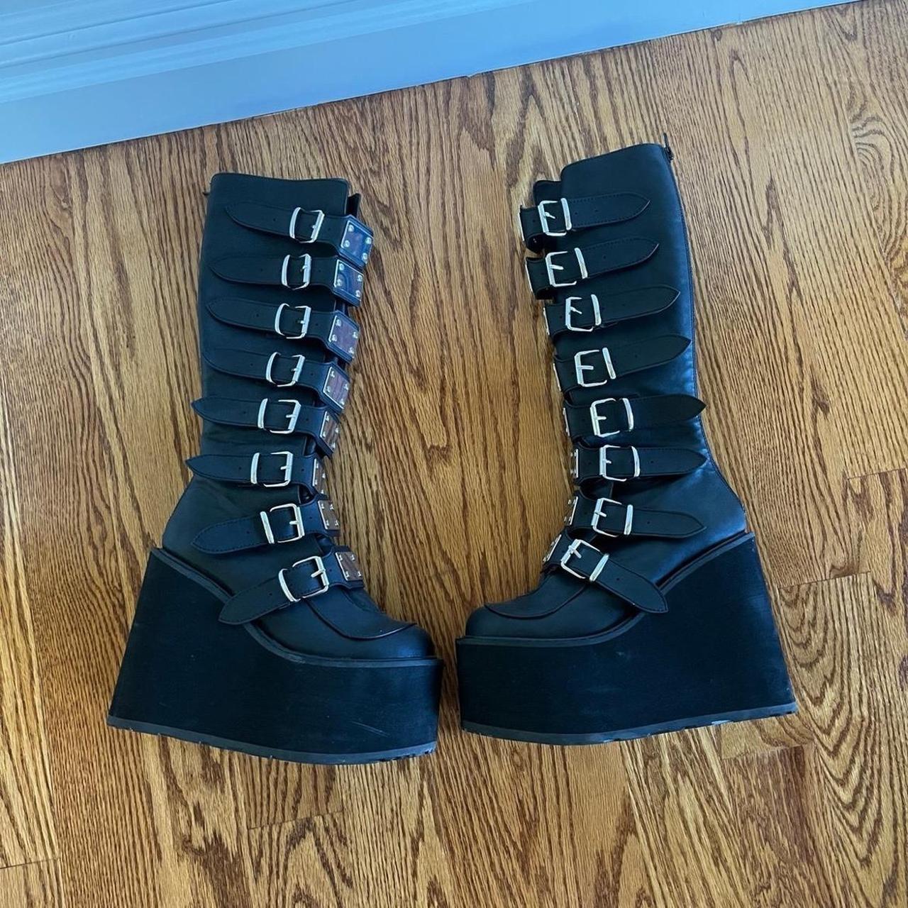 Demonia Women's Knee high Boots - Black - US 9 – … - image 2