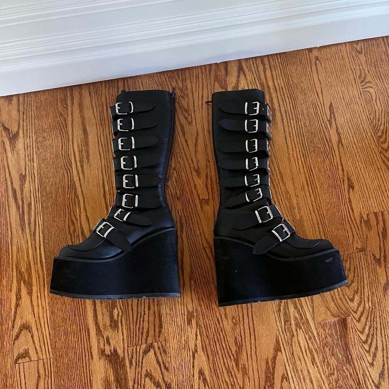 Demonia Women's Knee high Boots - Black - US 9 – … - image 3