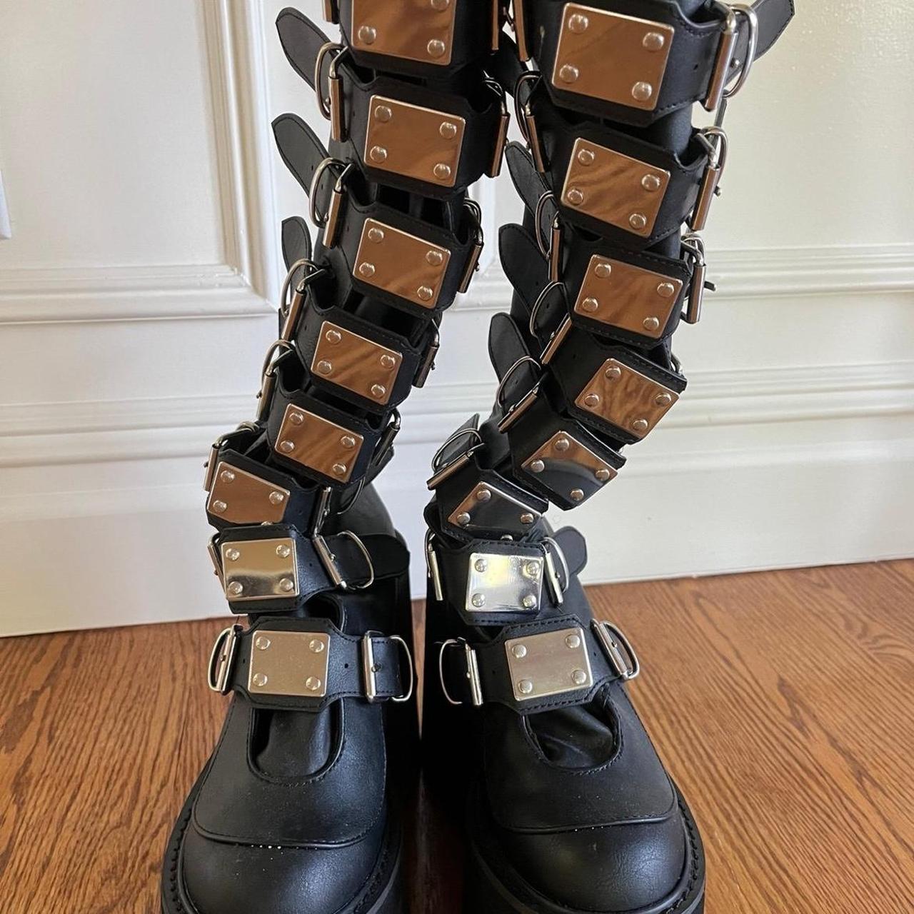 Demonia Women's Knee high Boots - Black - US 9 – … - image 4