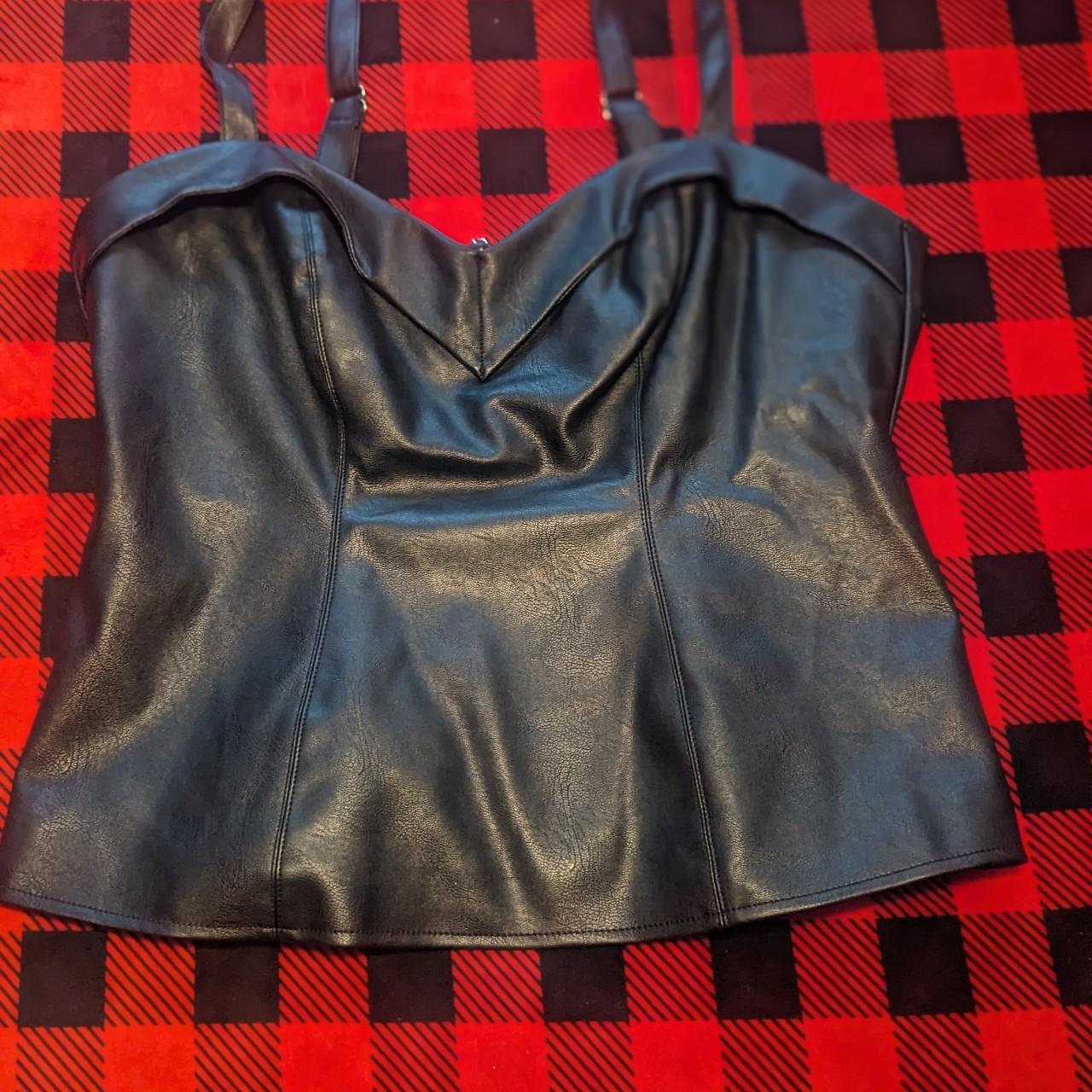 Gorgeous faux leather top, just doesn't fit me. Only... - Depop