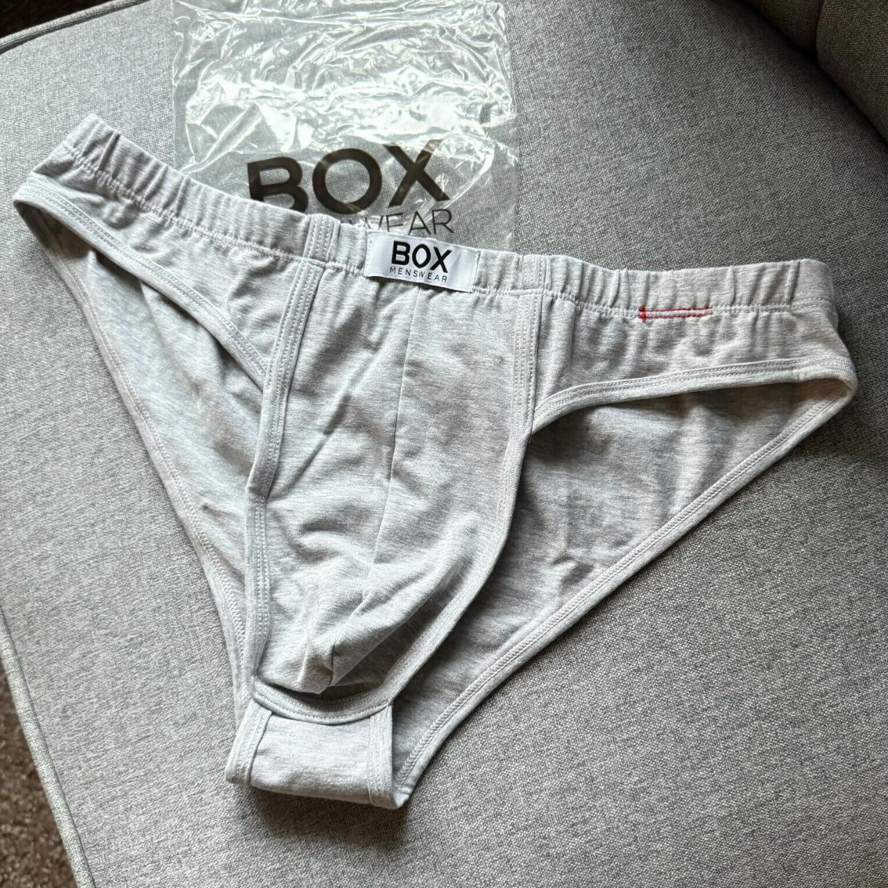 Box Menswear Underwear Mens Brief Crossover Grey... - Depop