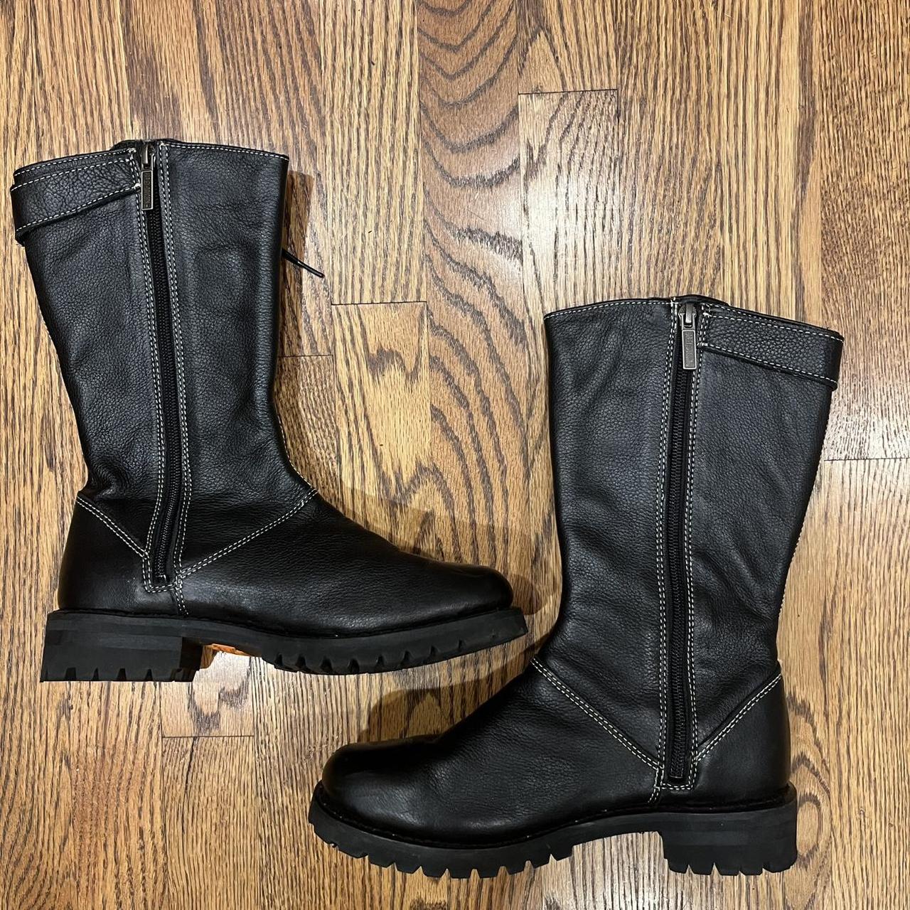 VTG Y2K 2000s Black Platform Chunky Buckle Moto | Depop