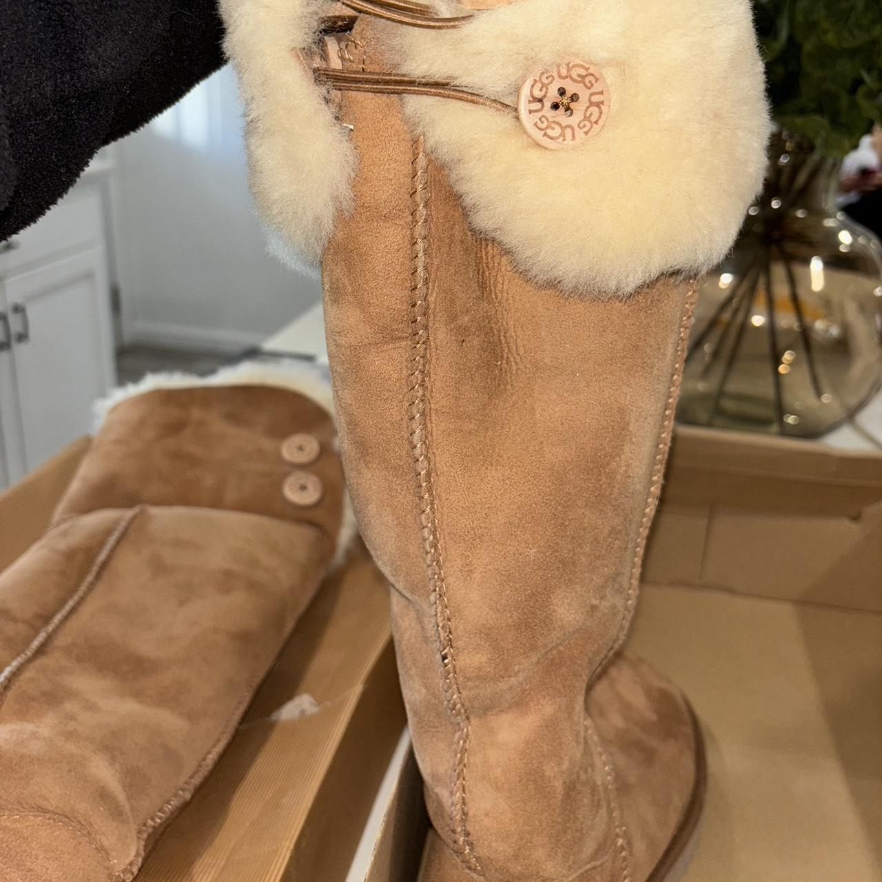 靴 UGG W Over the Knee Bailey Button 24cm 関税込☆UGG☆W Over the Knee Bailey Button Boots☆Chestnut (UGG