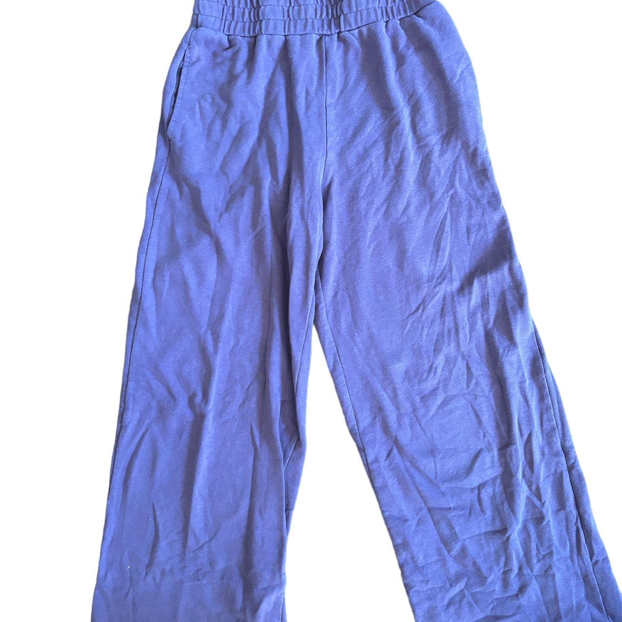 purple high waisted loose sweatpants - Depop