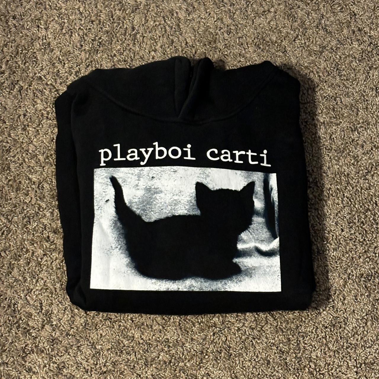 Playboi carti black online cat hoodie