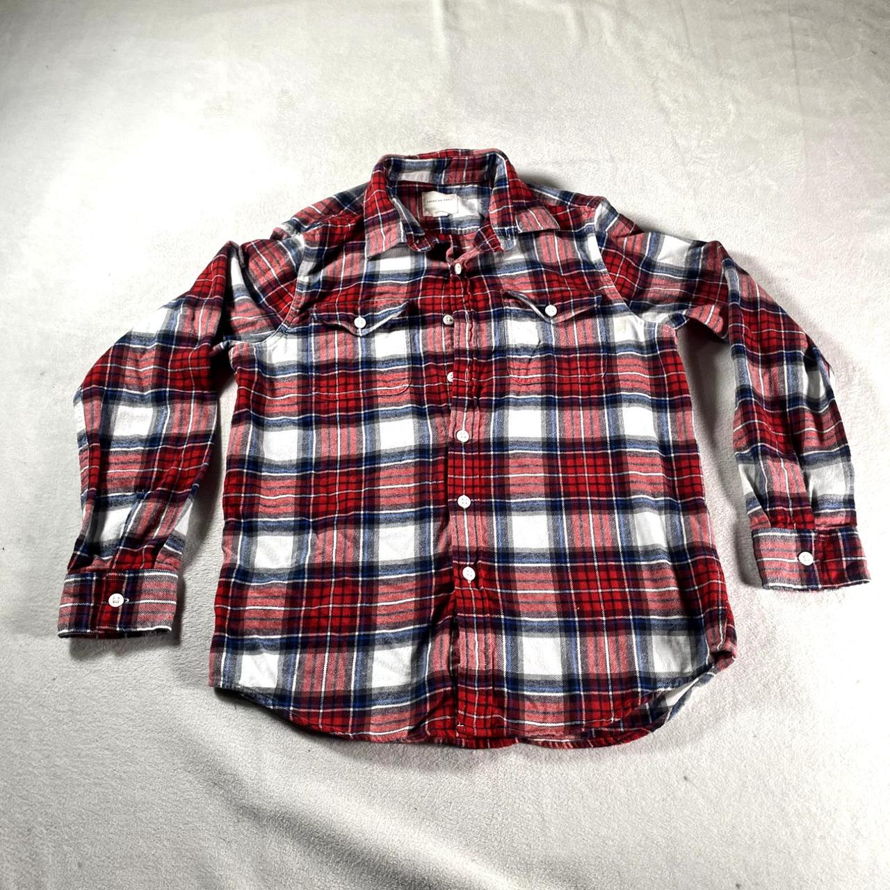 American Eagle Shirt Mens Medium Red Buffalo Plaid... - Depop