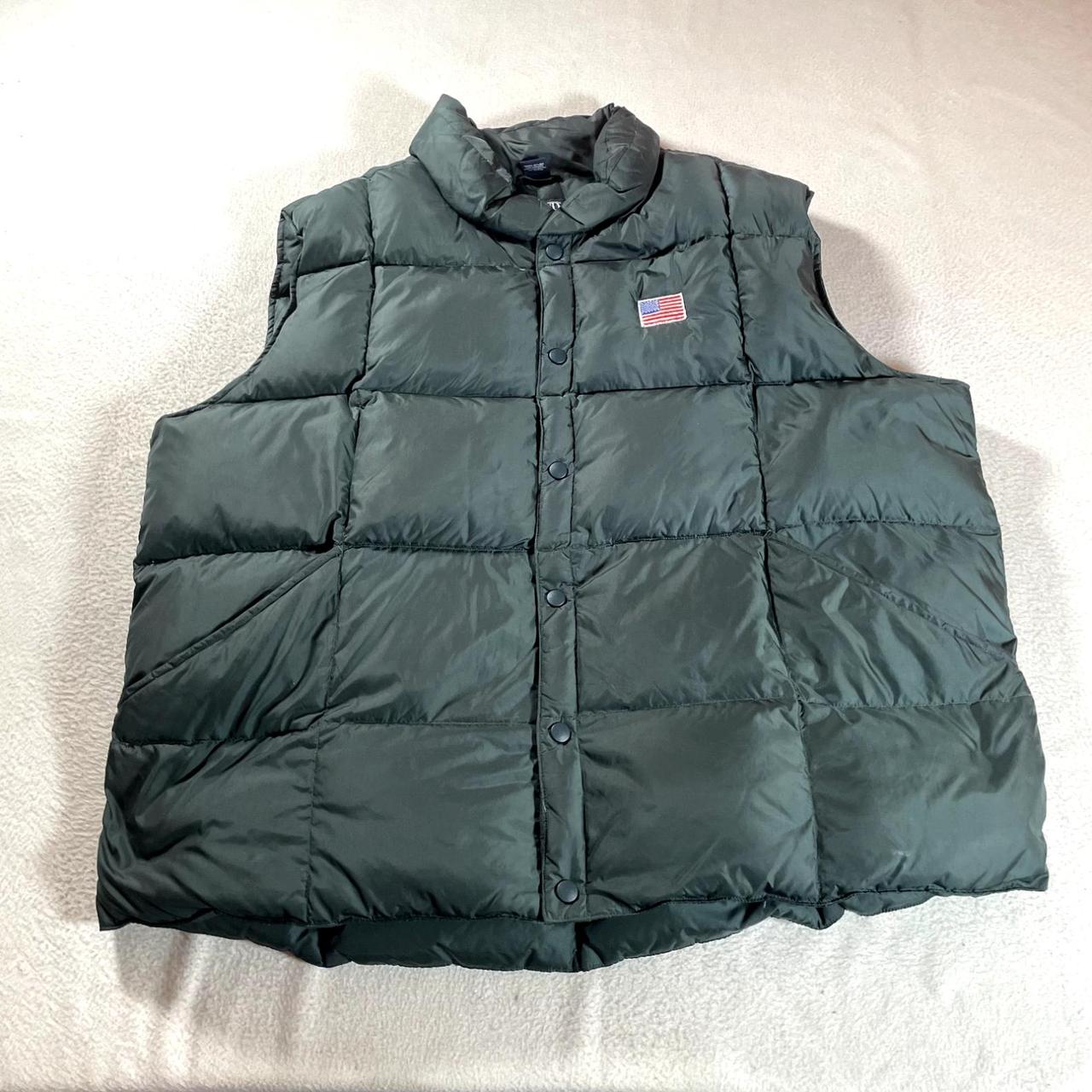 Lands End Down Vest Mens 2XL Green Puffer Insulated. Depop