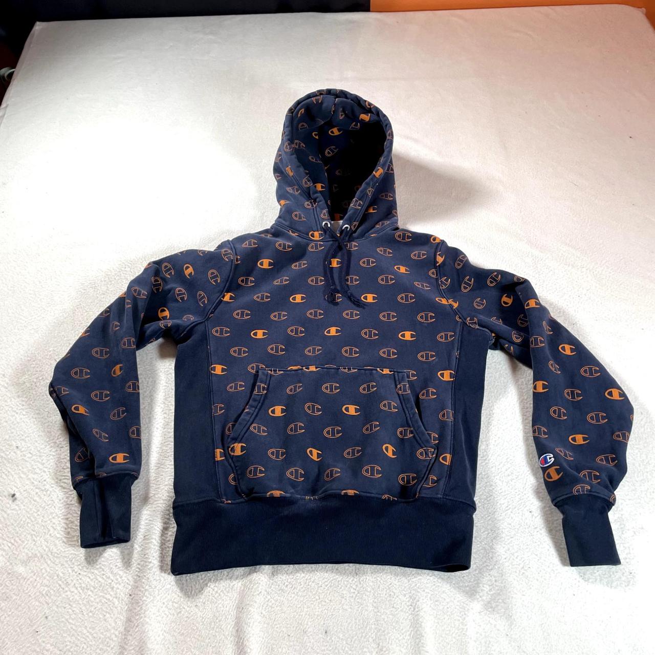 Champion Sweatshirt Mens Small Hoodie Blue Reverse. Depop