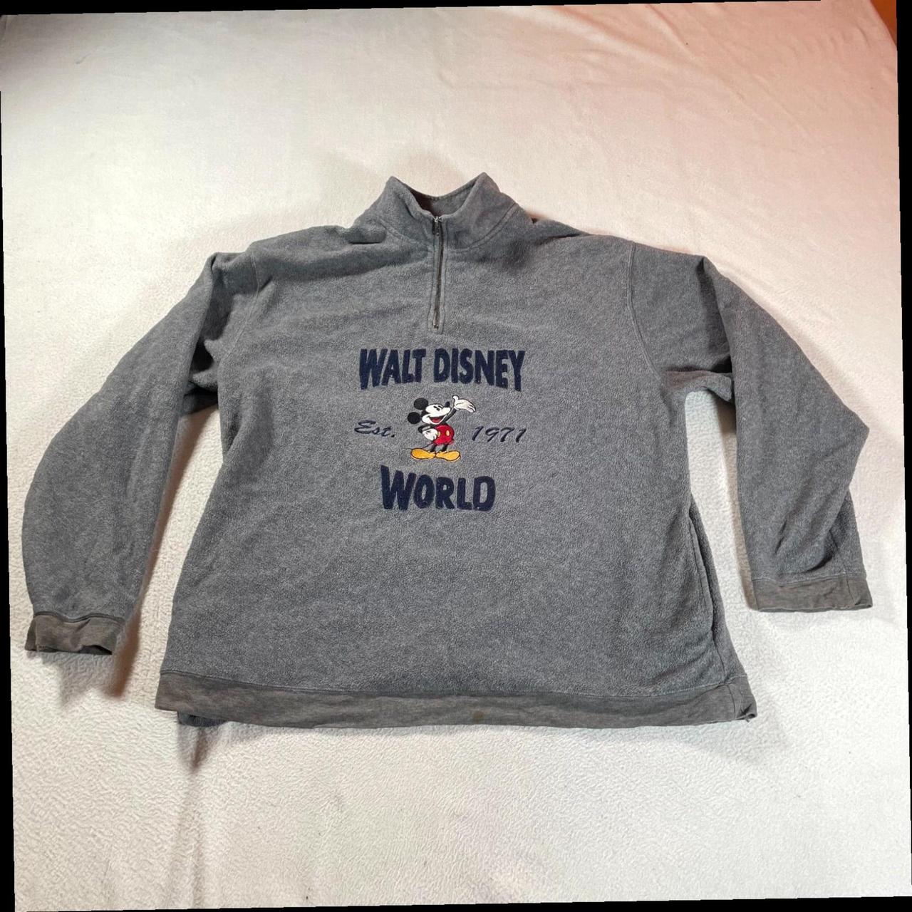 Walt Disney Sweater Mens Large Gray Quarter Zip Mock. Depop