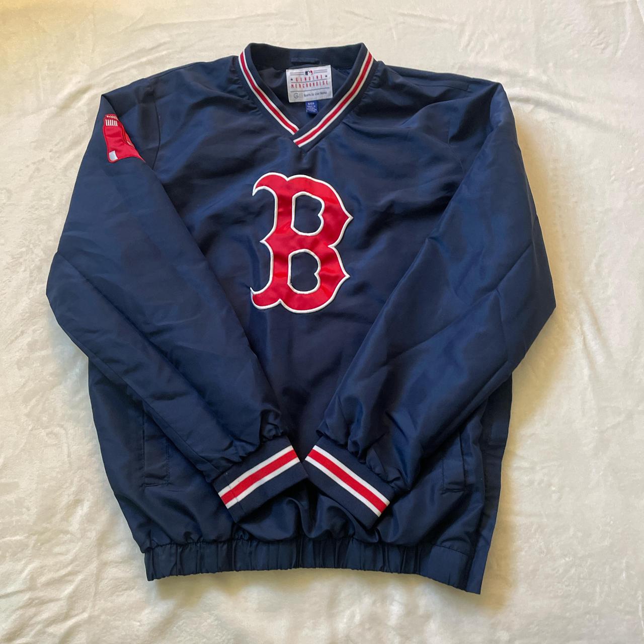 Genuine Boston Red Sox windbreaker pullover. Half... - Depop