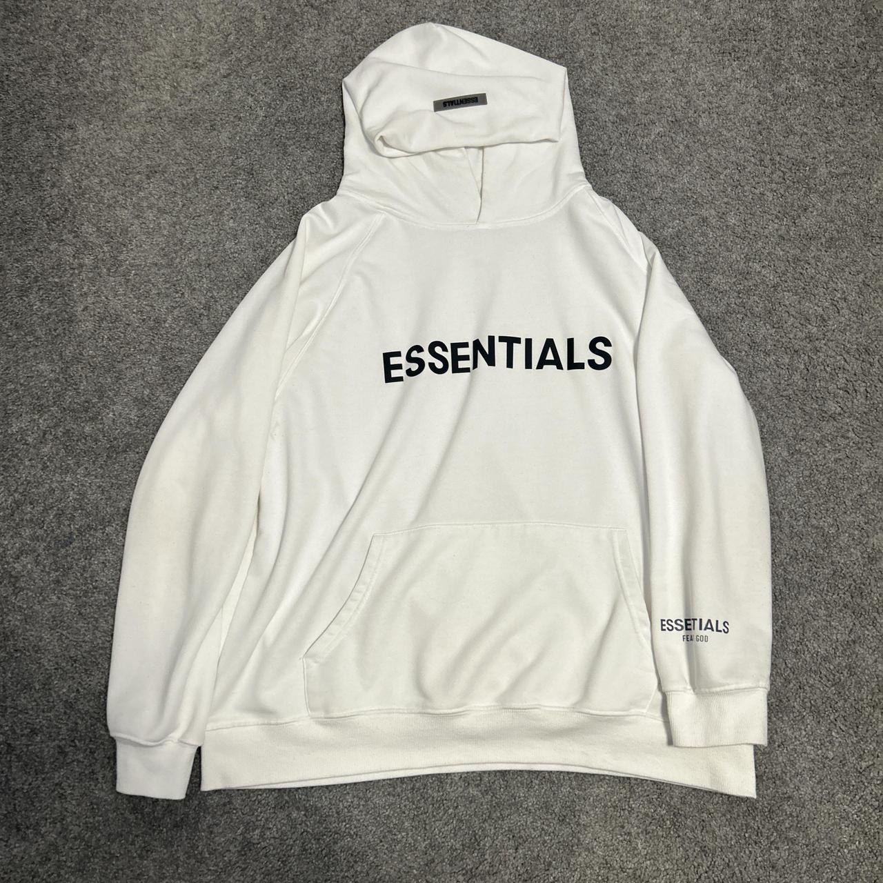 - Essentials hoodie - Size Large - Color white -... - Depop