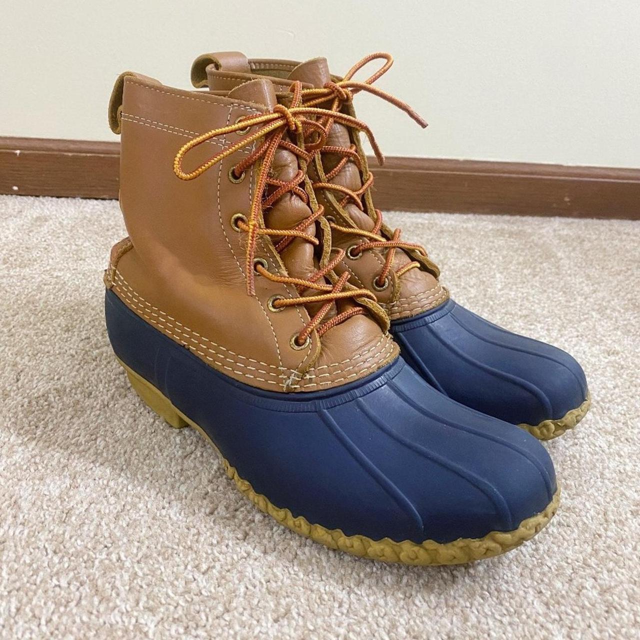 Navy blue bean boots best sale