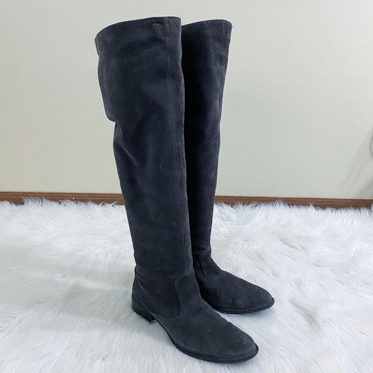 Born Gray Suede Over the Knee Boots Women s 9 Pull. Depop