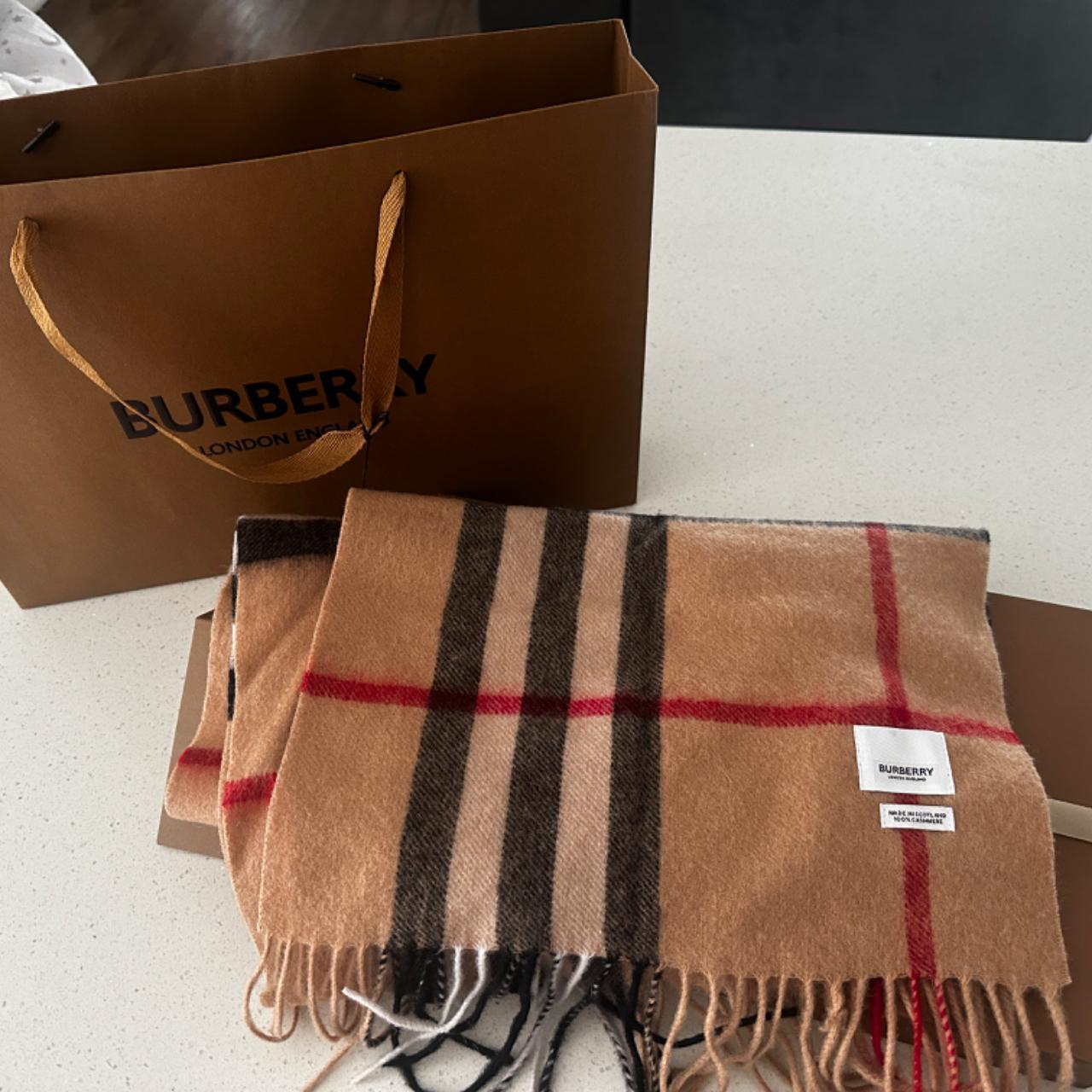 Burberry Check Cashmere Scarf Brand New Only Opened... Depop