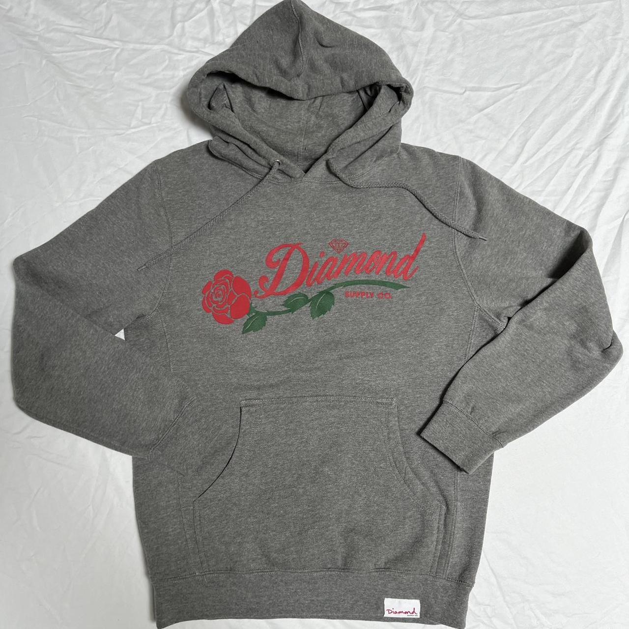 Diamond Supply Company Red Rose Hoodie Print