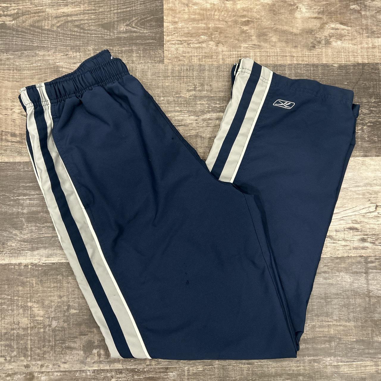 Mens vintage reebok track pants with calf zip and... - Depop