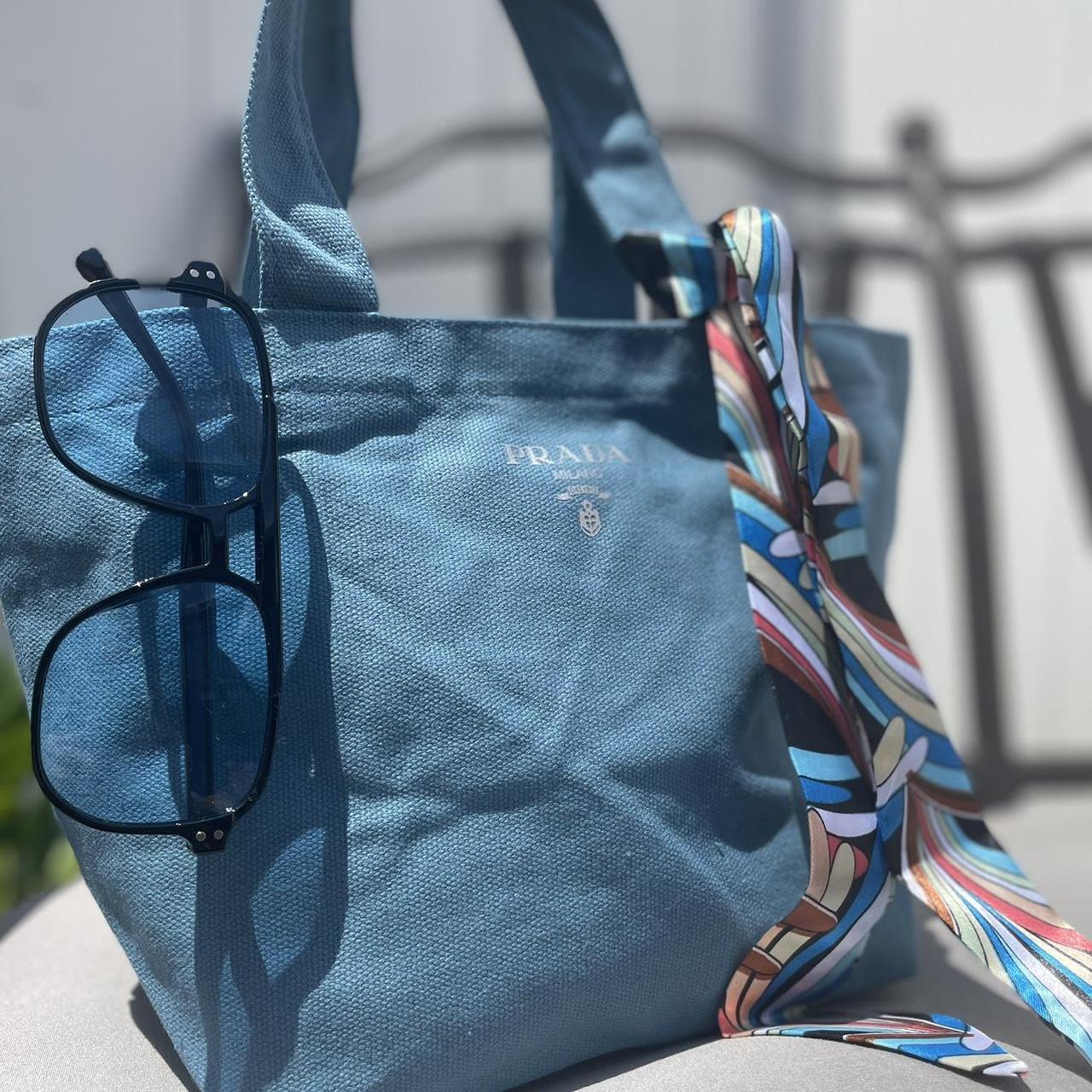 PRADA Mini denim Tote Bag Novelty Light Blue Depop
