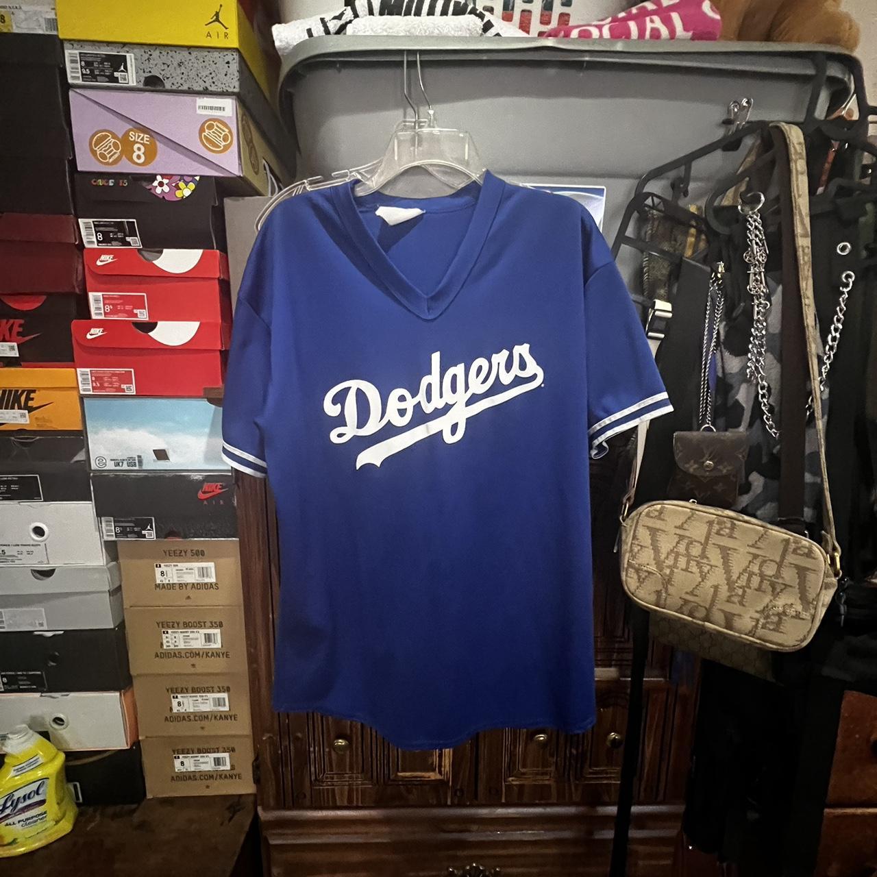 Blue LA Dodgers Button Up Jersey Kershaw-22 Size- - Depop