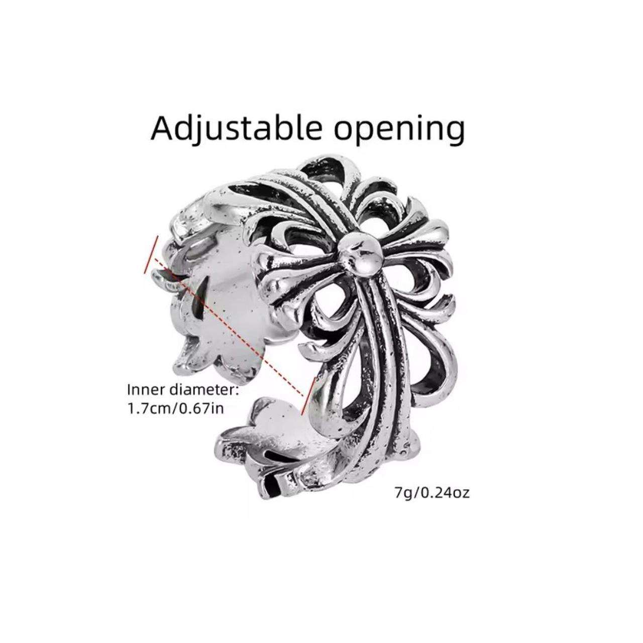 Men's Ring - Silver – Silver cross ring Adjustabl… - image 4