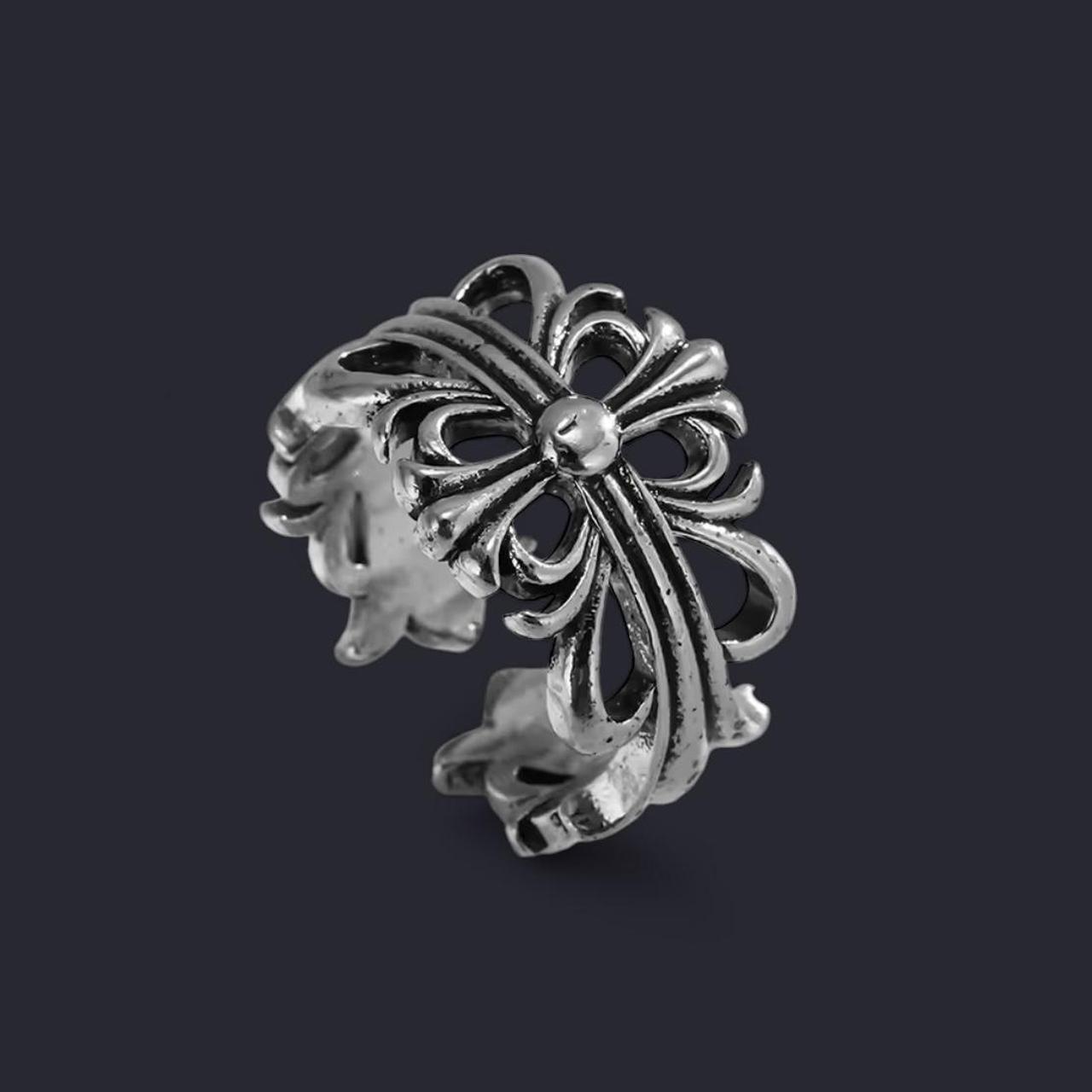 Men's Ring - Silver – Silver cross ring Adjustabl… - image 1