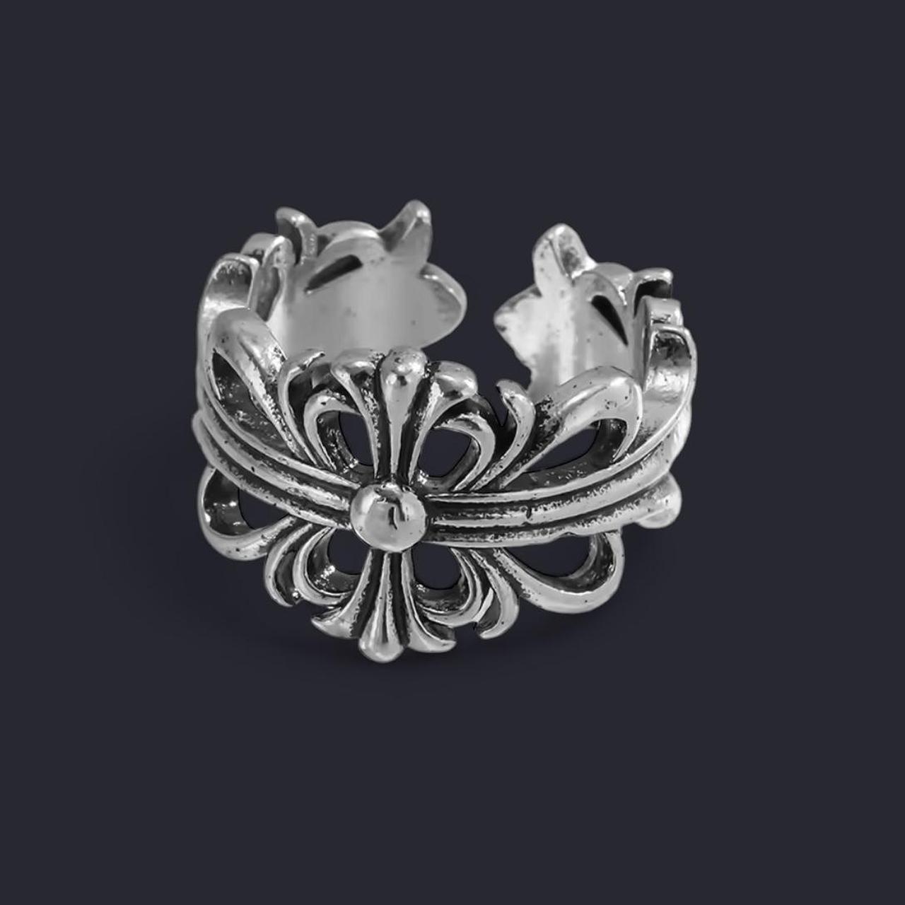 Men's Ring - Silver – Silver cross ring Adjustabl… - image 2