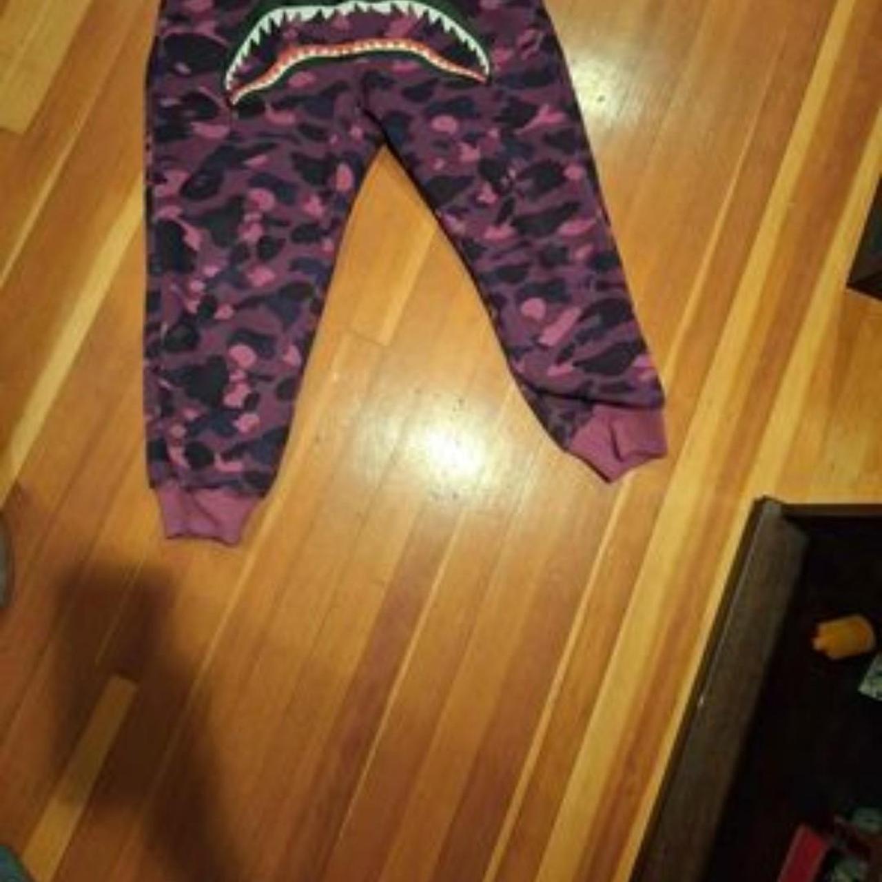 Purple bape pants Size XL fits large 100. Depop