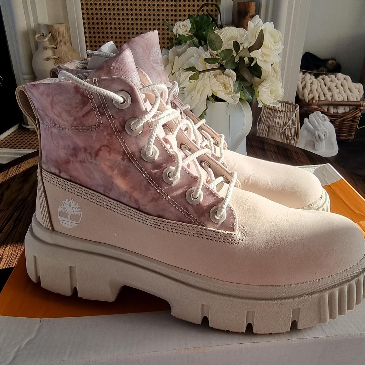 Pink girl timberland boots best sale